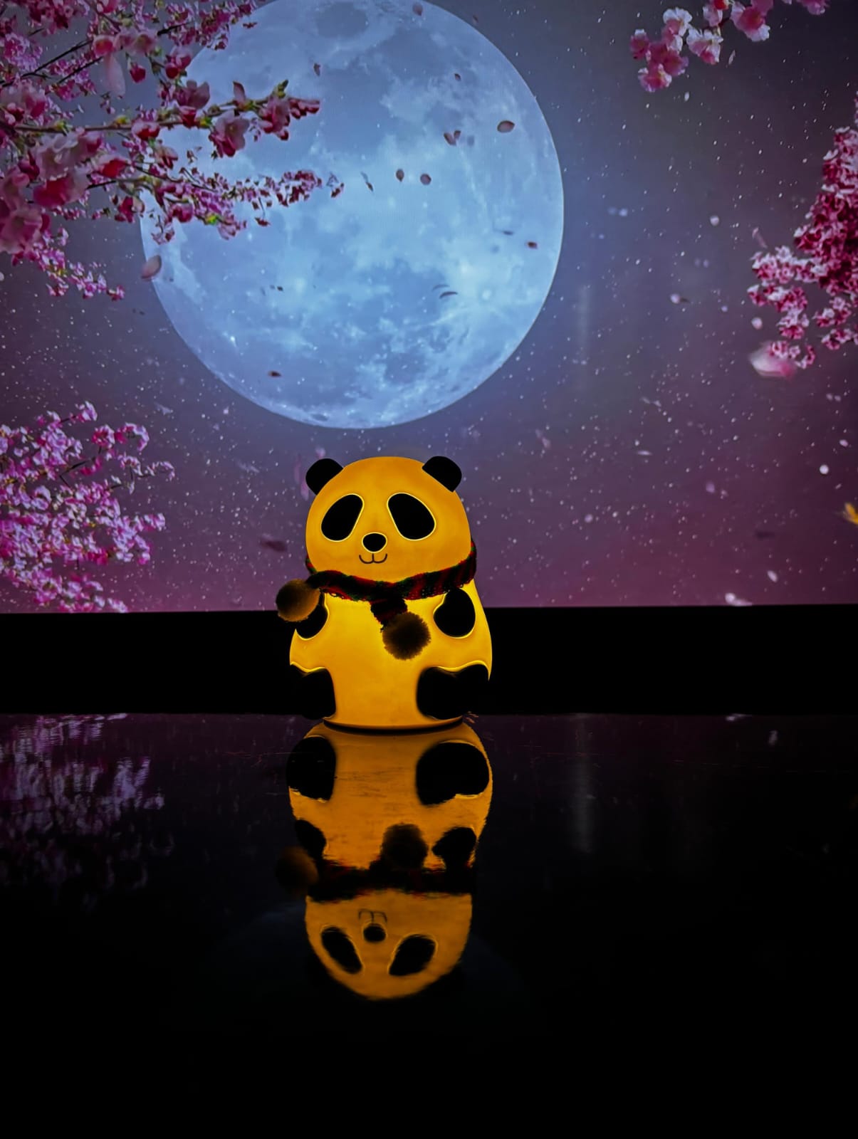 Tranding Cute Panda Night Light with LED,Touchable Holiday Scarf, Kids Room Decor Lamp, Multi Colour
