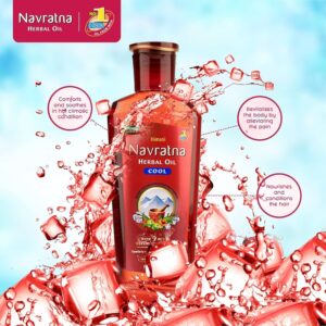 Navratna Ayurvedic Oil, 45ml | Cooling Herbal Hair Oil for Stress Relief & Head Relaxation | Lightweight & Non-Sticky