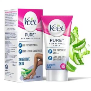 Veet Pure Hair Removal Cream, 30g | Gentle Hair Removal for Smooth & Soft Skin | Suitable for Sensitive Skin