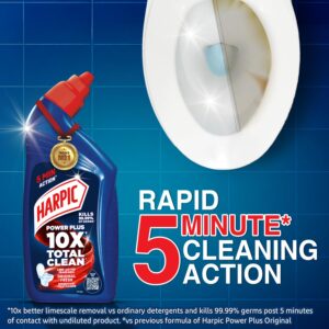 Harpic Power Plus Toilet Cleaner, 1 Litre | Advanced Thick Formula for Deep Cleaning | Removes Tough Stains & Kills 99.9% Germs